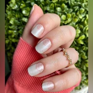 Color Street Lace the Facts Nail Strips - Shimmery White with Blush Pink